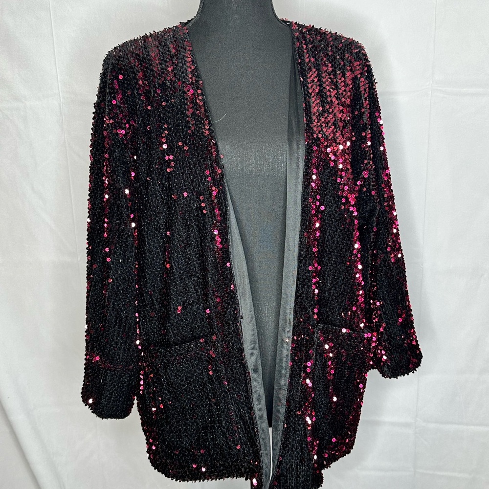 Motel Rocks Black and Pink Sequin Jacket